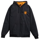 SPITFIRE OG CLASSIC NYLON EMB BLACK/ORANGE HOODED JACKET M