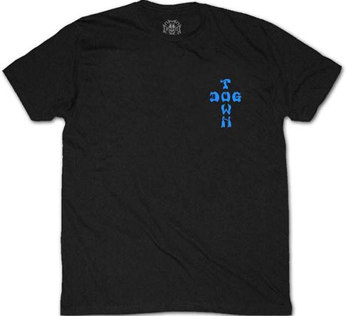 DOGTOWN CROSS LOGO BLACK/BLUE SS XL