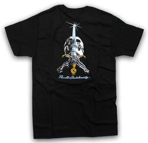 POWELL CLASSIC SKULL & SWORD BLACK SS XXL