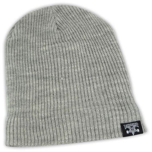 THRASHER SK8 GOAT/SKATE & DESTROY BEANIE HEATHER GREY