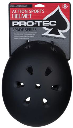 PRO TEC SPADE SERIES CERTIFIED HELMET BLACK  SIZED FOR AGES 8+ 