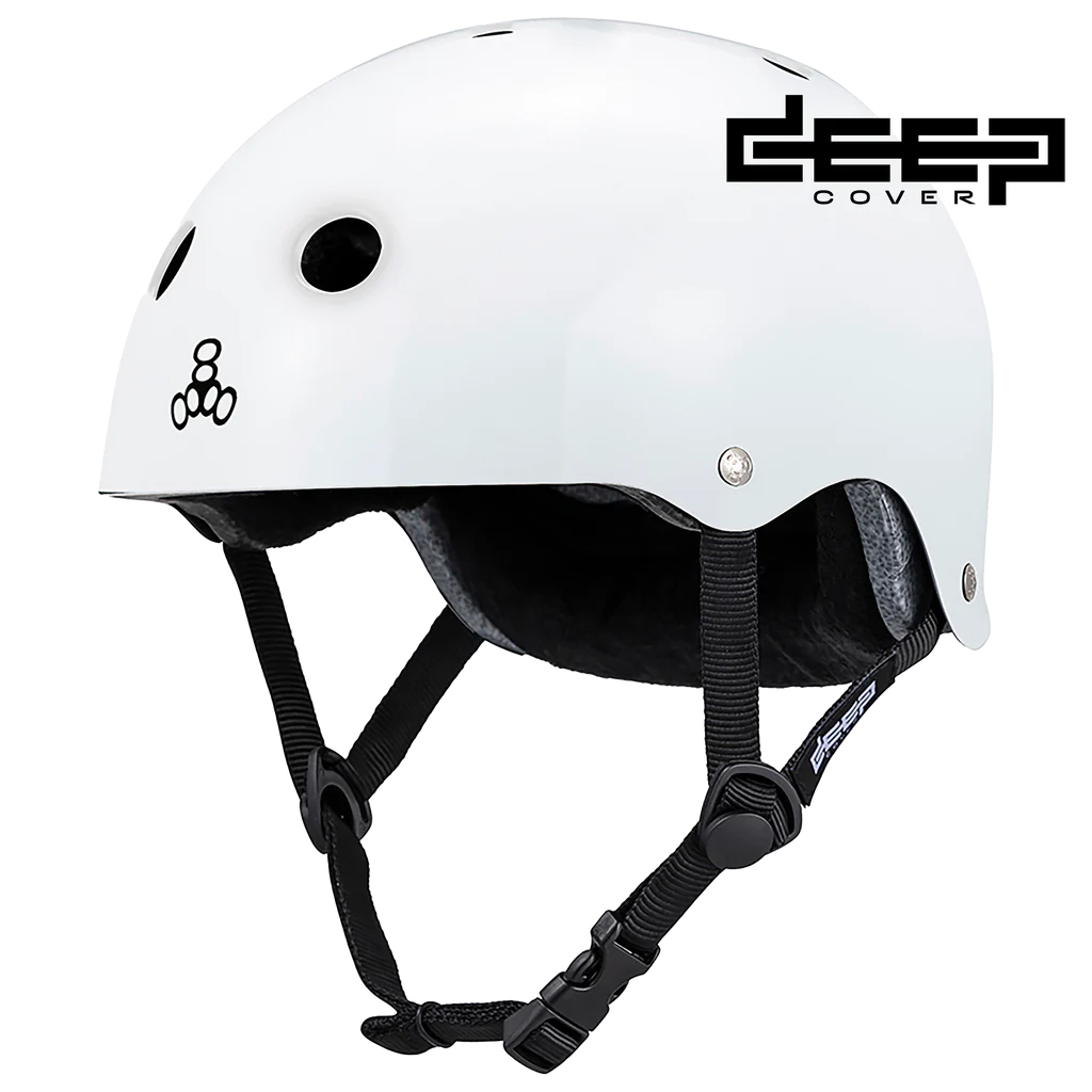 TRIPLE 8 HELMET CERTIFIED DEEP COVER WHITE GLOSSY S/M