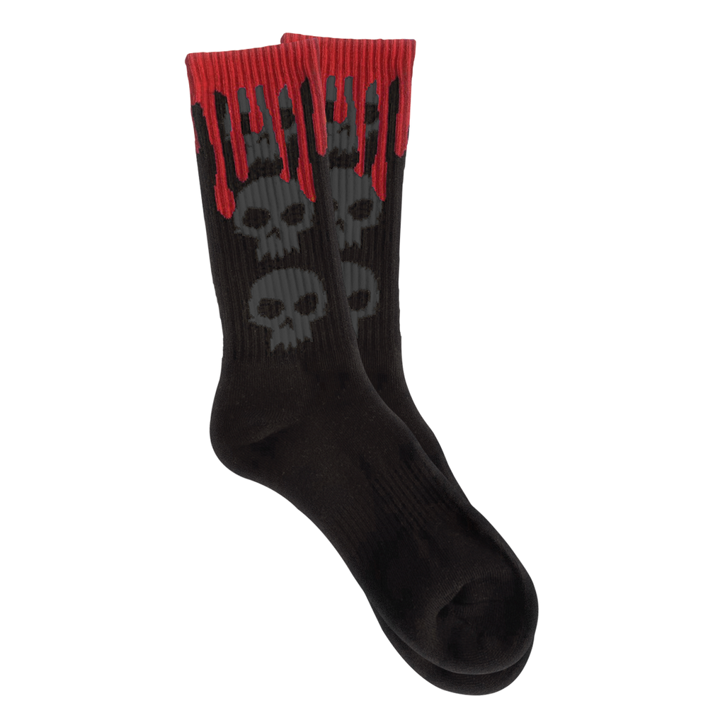 ZERO 3 SKULL BLOOD SOCKS BLACK/BLACK