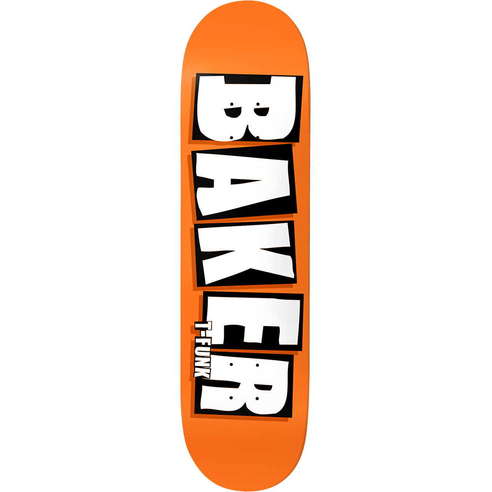 BAKER T-FUNK BRAND NAME NEON ORANGE B2 DECK 8.25