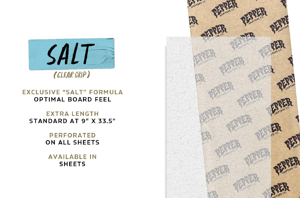 PEPPER SALT CLEAR GRIPTAPE SHEET 10.50 X 33.50