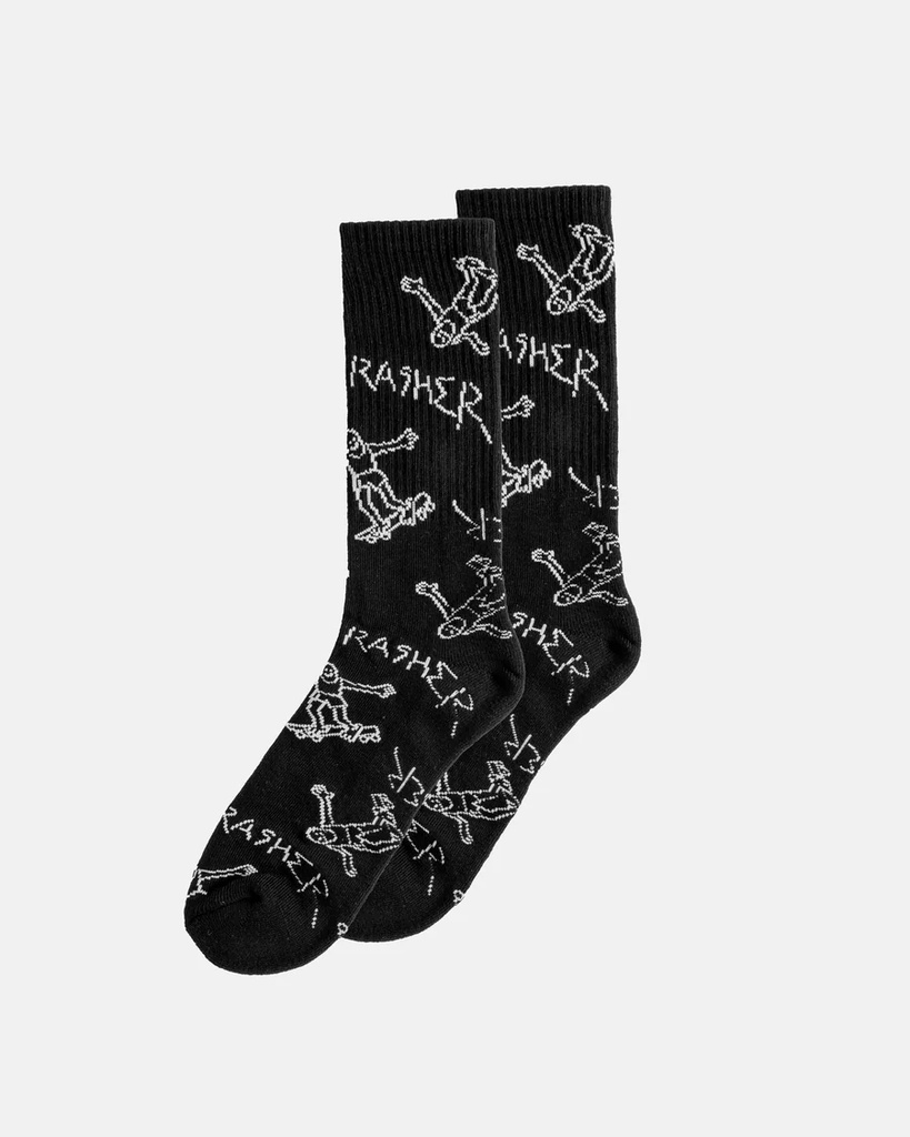 THRASHER GONZ LOGO SOCKS BLACK/WHITE