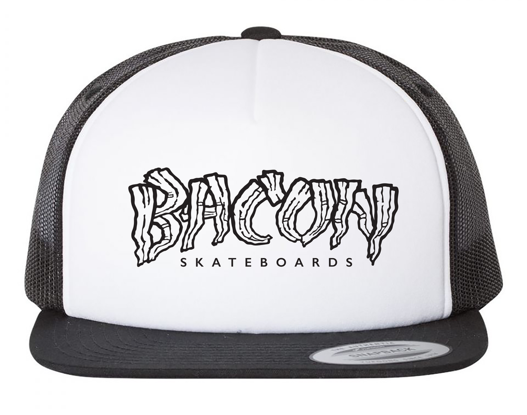 BACON LOGO TRUCKER HAT BLACK/WHITE