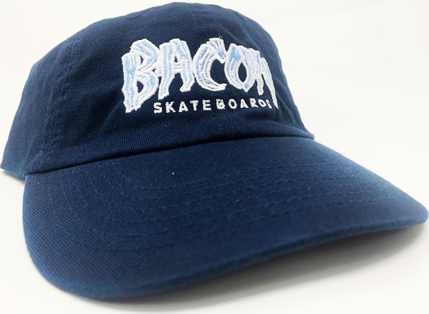 BACON EMBROIDERED LOGO DAD HAT NAVY