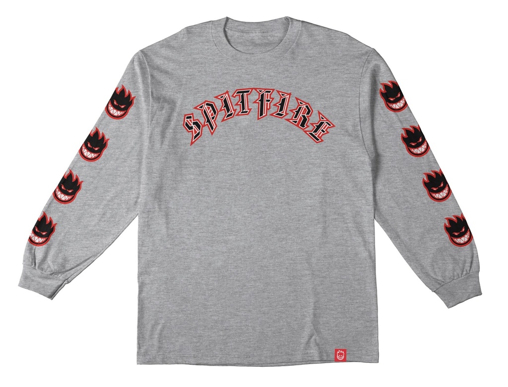 SPITFIRE OLD E BIGHEAD FILL SLEEVE GREY/RED LS L