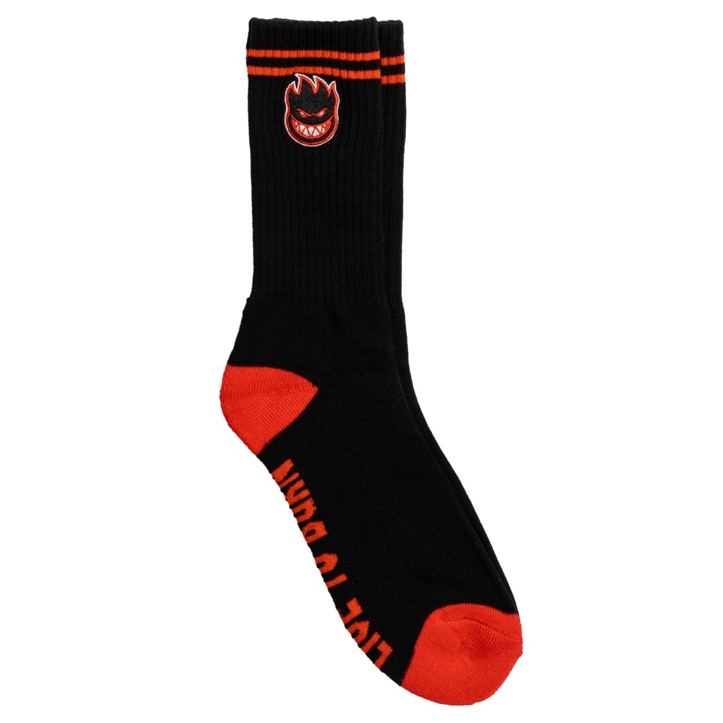 SPITFIRE BIGHEAD FILL EMB SWIRL SOCKS BLACK/RED