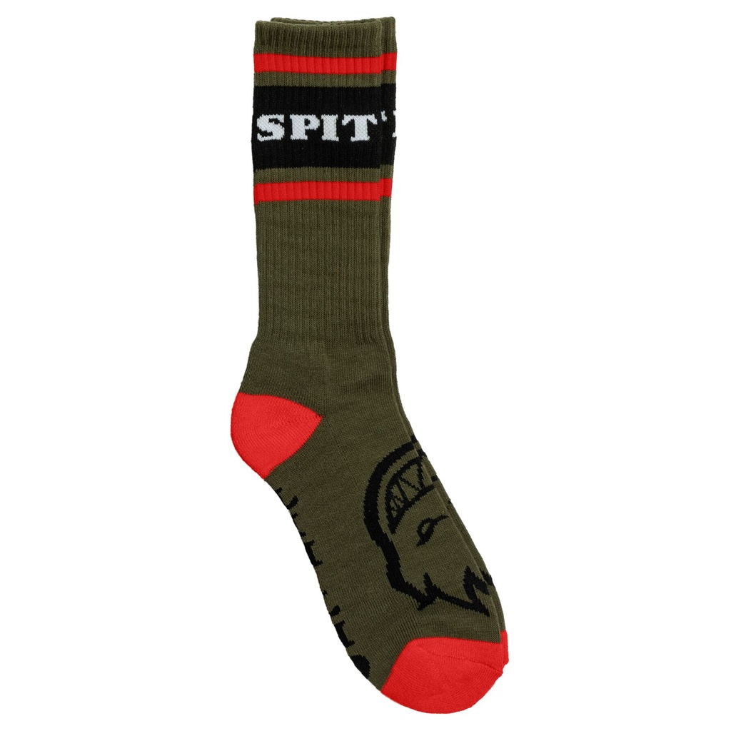 SPITFIRE CLASSIC 87 BIGHEAD SOCKS OLIVE/BLACK/RED