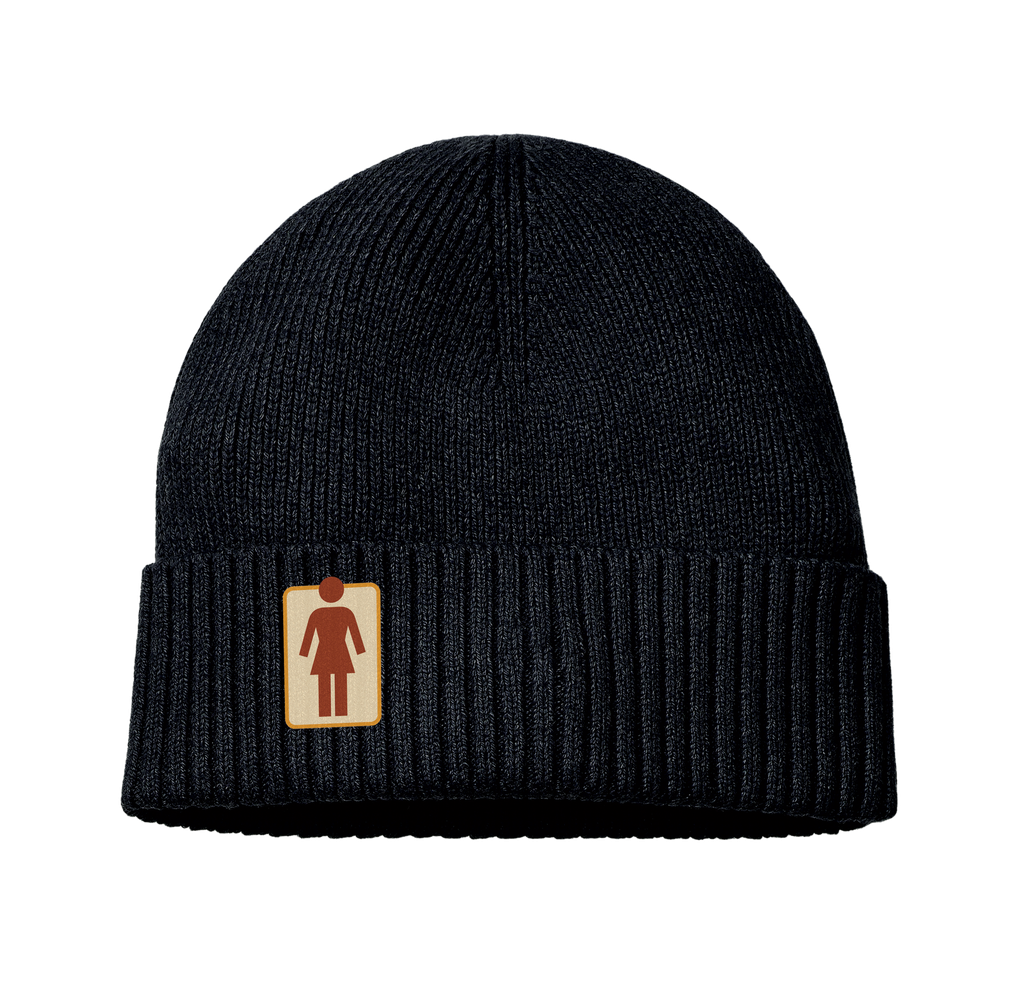 GIRL OG NATURALS ROLL UP BEANIE BLACK