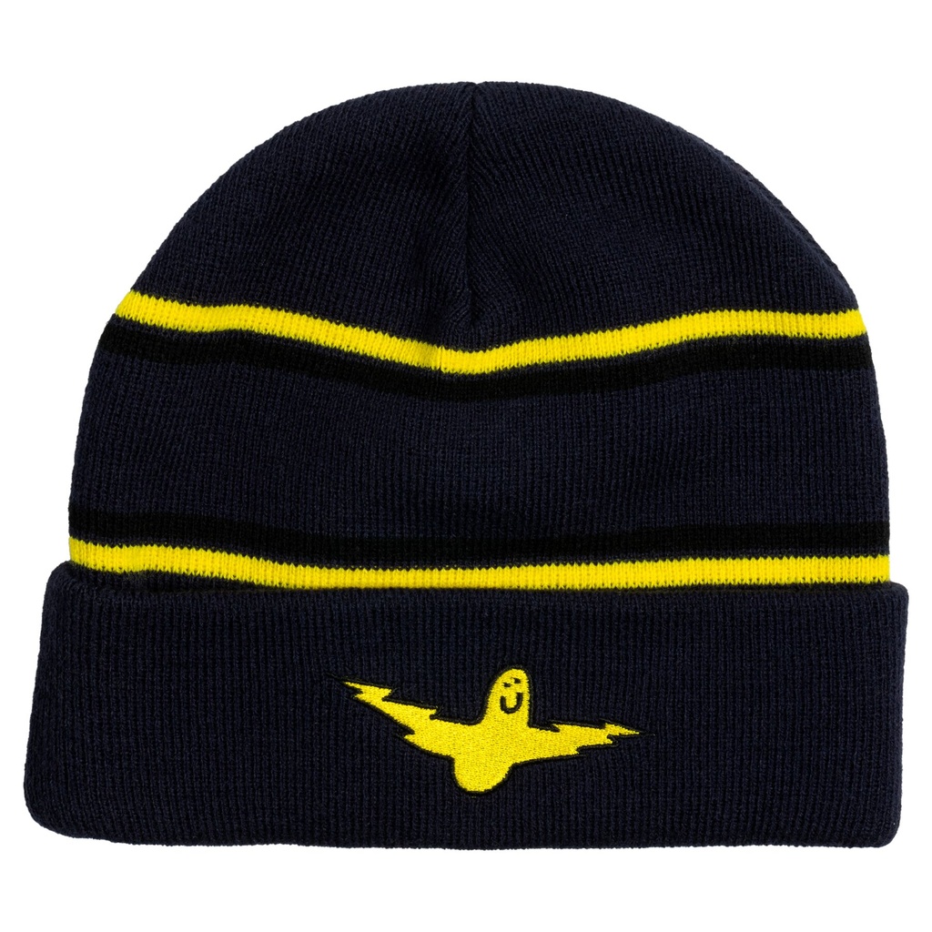 KROOKED BIRD LIGHTNING CUFF BEANIE NAVY