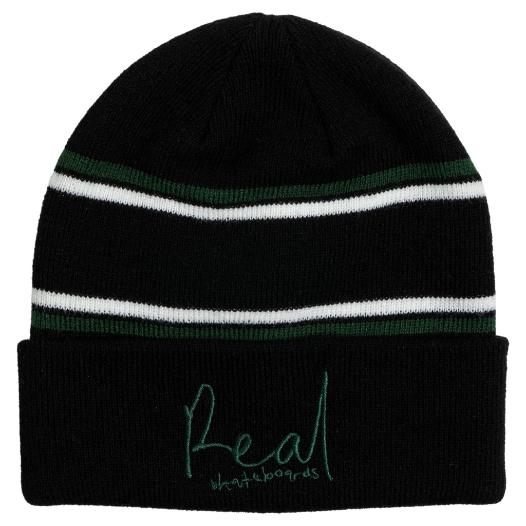 REAL SIGNATURE CUFF BEANIE BLACK