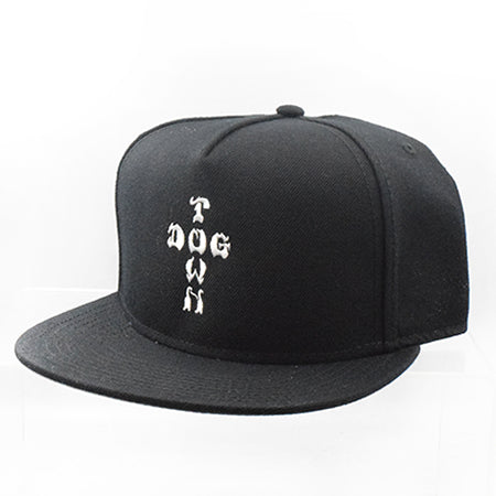 DOGTOWN CROSS LETTERS SNAPBACK HAT DARK CHARCOAL GREY/BLACK