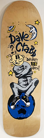 TOXIC DAVE CRABB HAPPY ASSORTED STAINS MOOSE SHAPED DECK 10.00 X 32.25 (HAND SCREENED)