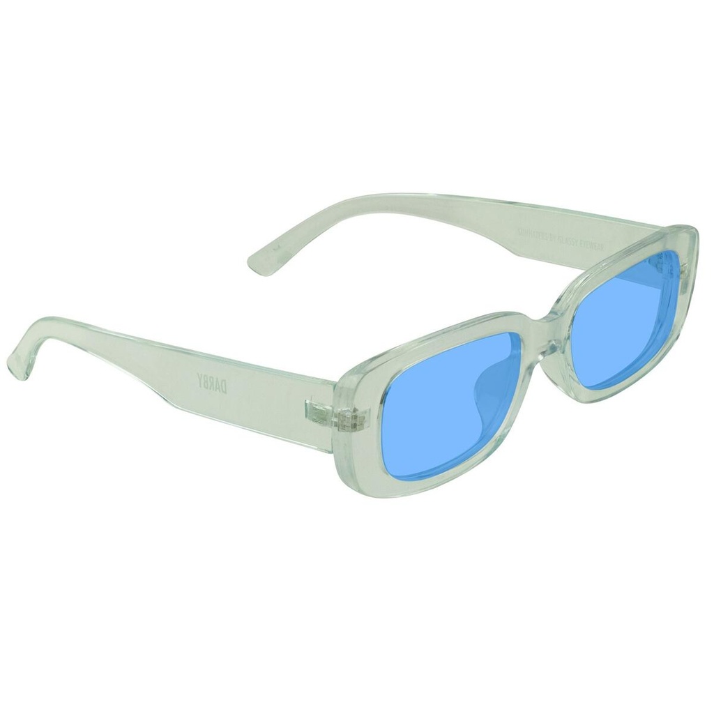 GLASSY DARBY ICE/BLUE LENS POLARIZED SUNGLASSES