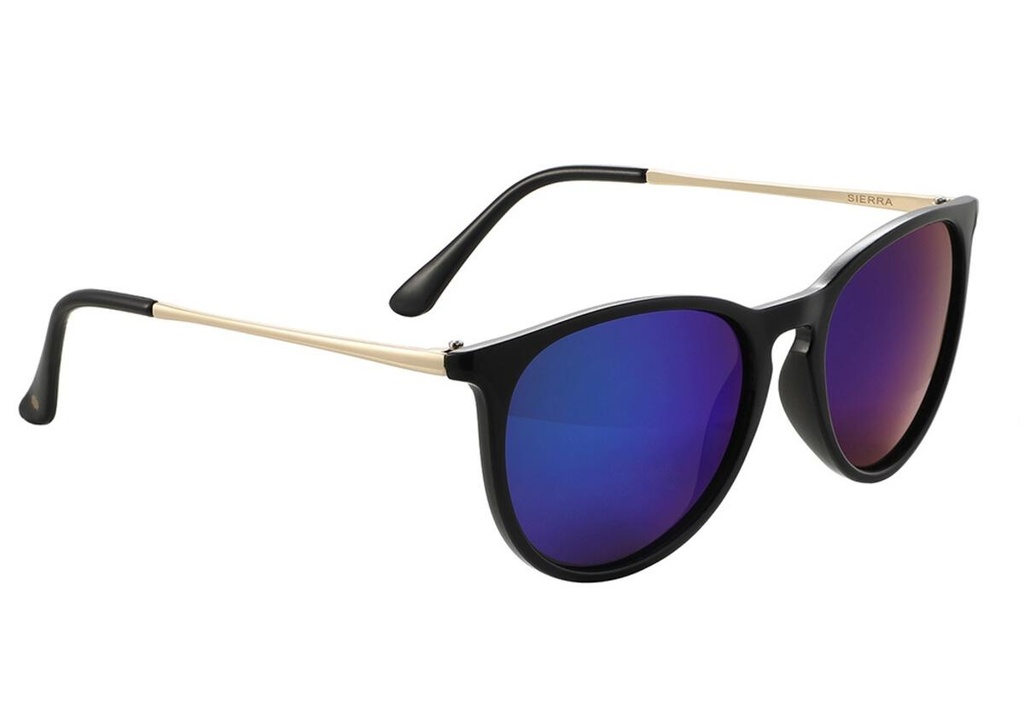 GLASSY SIERRA BLACK/GOLD/BLUE MIRROR POLARIZED SUNGLASSES