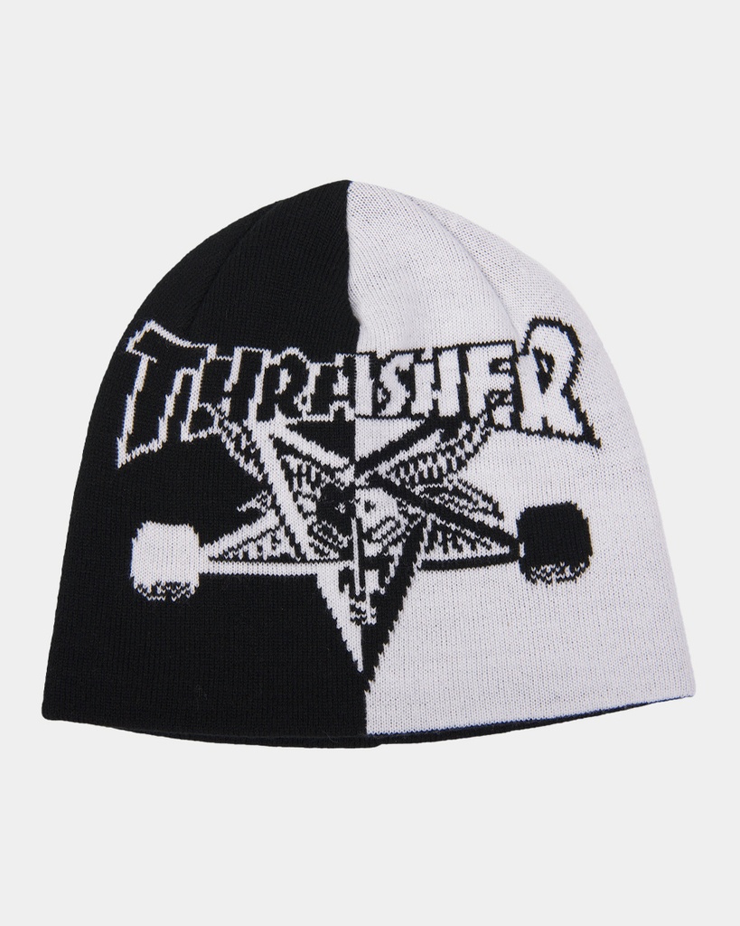 THRASHER SKATEGOAT SPLIT SKULLY BEANIE BLACK/WHITE