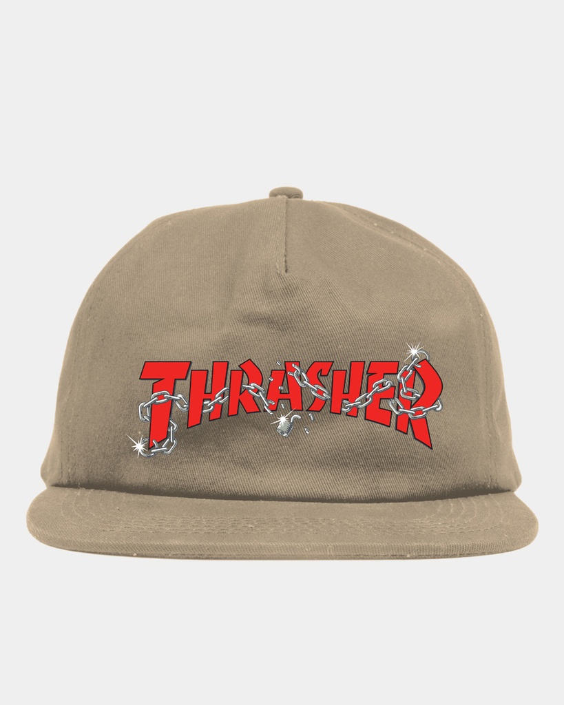 THRASHER CHAINS BY DANIEL SHEPARD BANNER SNAPBACK HAT BLACK