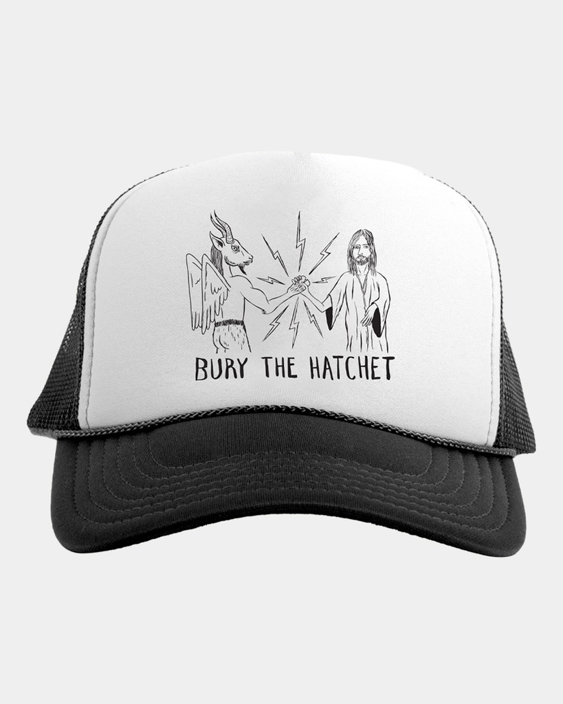 THRASHER X TOY MACHINE B.T.H. TRUCKER HAT BLACK/BLACK/WHITE