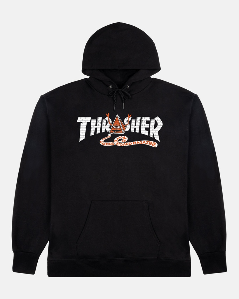 THRASHER X TOY MACHINE PYRAMID BLACK HD/SWT M