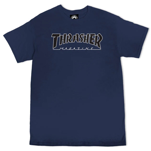 THRASHER OUTLINED NAVY/BLACK  SS L