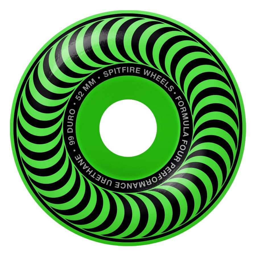 SPITFIRE FORMULA FOUR CLASSIC NEON GREEN 52MM 99D (Set of 4)