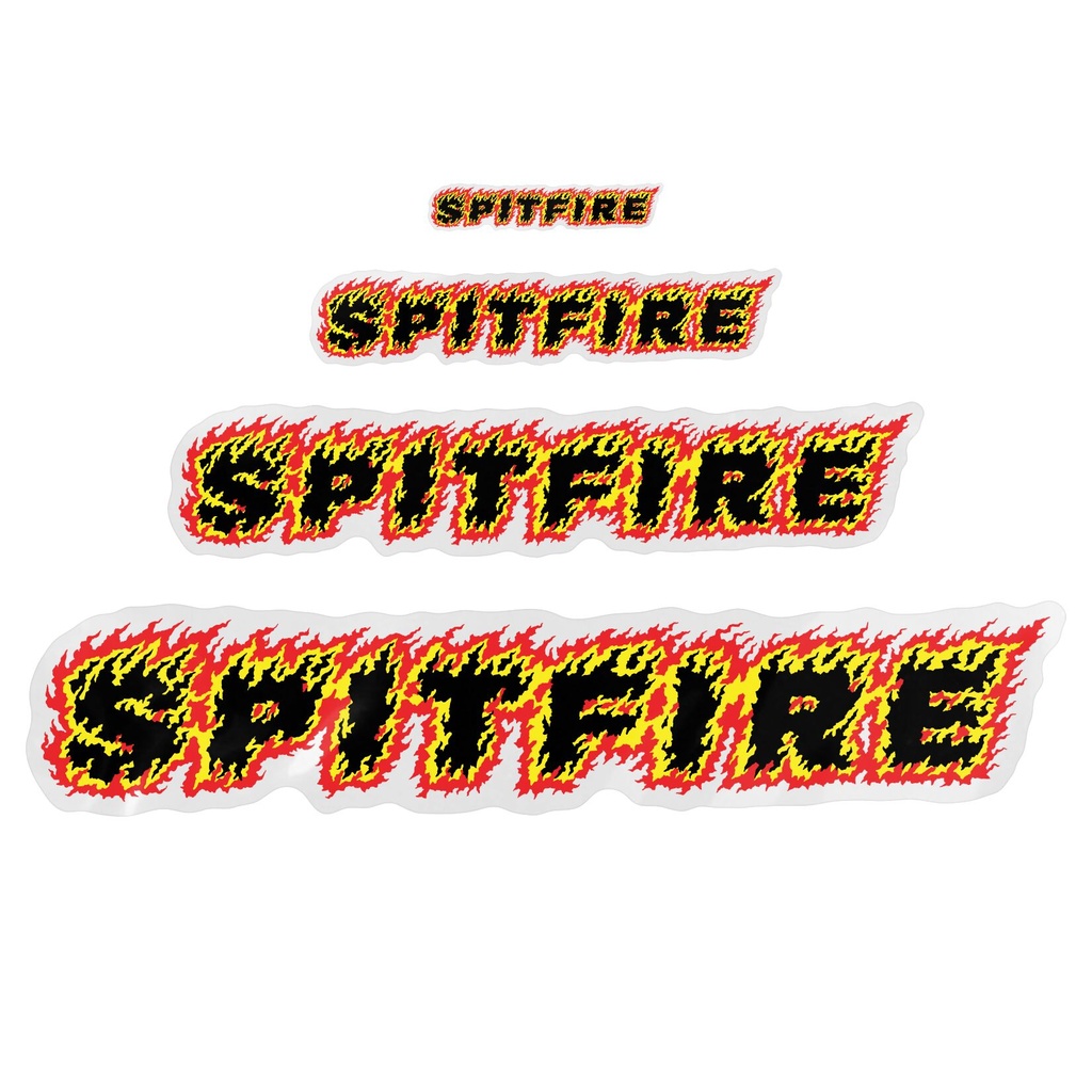 SPITFIRE FLAMES SCRIPT STICKER SM