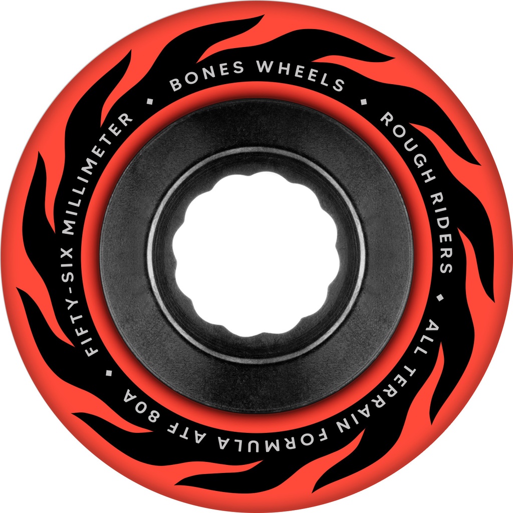 BONES ATF ROUGH RIDER ETERNAL FLAME 56MM 80A RED (Set of 4)