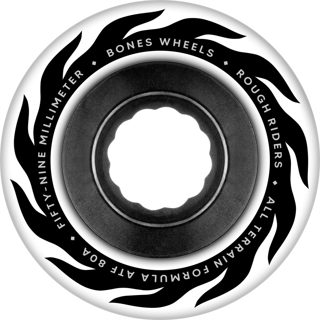 BONES ATF ROUGH RIDER ETERNAL FLAME 59MM 80A WHITE (Set of 4)