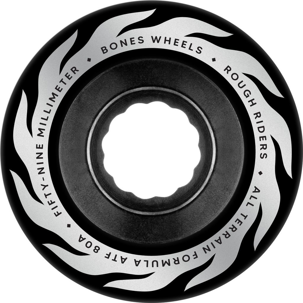 BONES ATF ROUGH RIDER ETERNAL FLAME 59MM 80A BLACK (Set of 4)