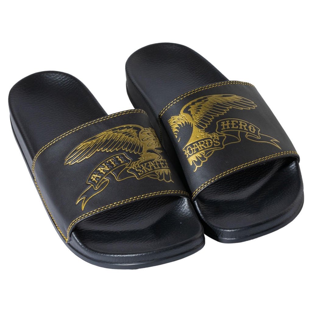 ANTI HERO BASIC EAGLE BLACK/GOLD SLIDES 10