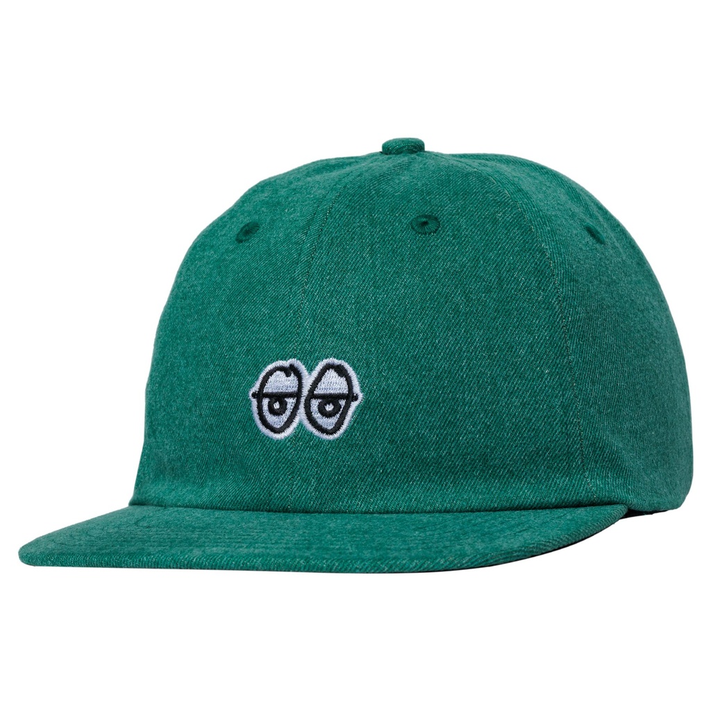 KROOKED EYES STRAPBACK HAT GREEN DENIM