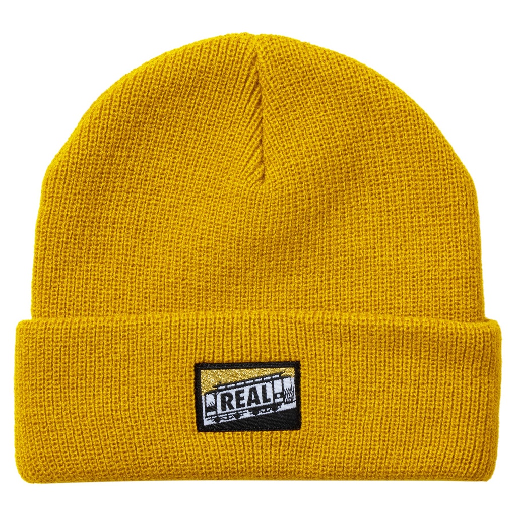 REAL TOUGH THREAD CUFF BEANIE YELLOW