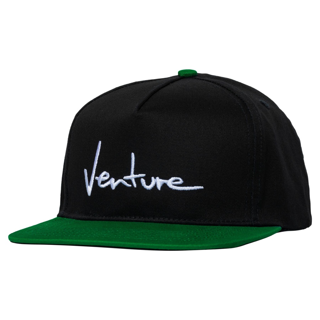 VENTURE BASIC 92 SNAPBACK HAT BLACK/GREEN