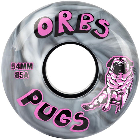 ORBS PUGS BLACK/WHITE SWIRL 54MM 85A (Set of 4)