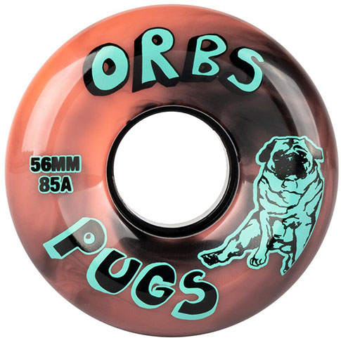 ORBS PUGS CORAL/BLACK SWIRL 56MM 85A (Set of 4)