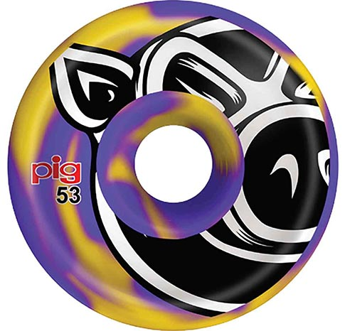 PIG HEAD C-LINE SWIRL PURPLE/YELLOW 53MM 101A (Set of 4)