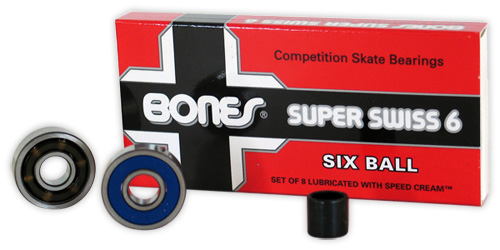 BONES SUPER SWISS BEARINGS 6-BALL SINGLE SET