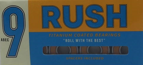 RUSH ABEC 9 BEARINGS WITH SPACERS SINGLE SET