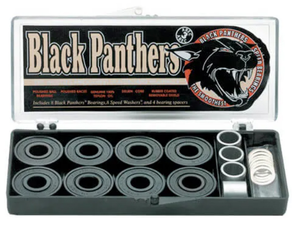 SHORTY'S BLACK PANTHERS ABEC 3 BEARINGS SINGLE SET