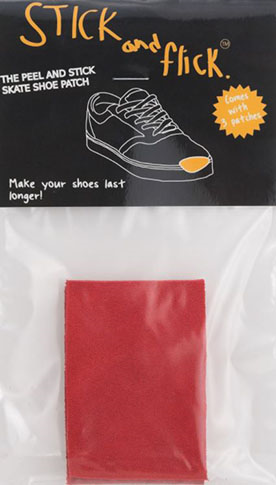 STICK & FLICK RED SUEDE PEEL AND STICK SHOE PATCH