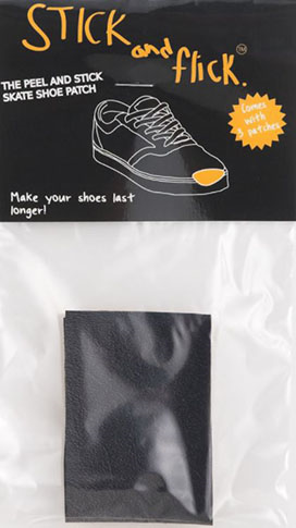 STICK & FLICK BLACK LEATHER PEEL AND STICK SHOE PATCH