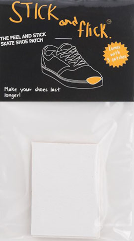 STICK & FLICK WHITE LEATHER PEEL AND STICK SHOE PATCH