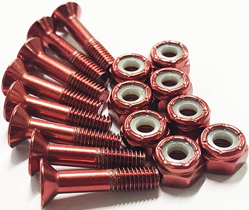 BULK 1" HARDWARE 8-PACK ANODIZED RED