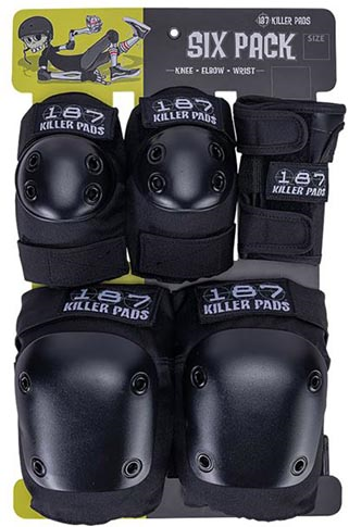 187 KILLER PADS 6 PACK BLACK S/M