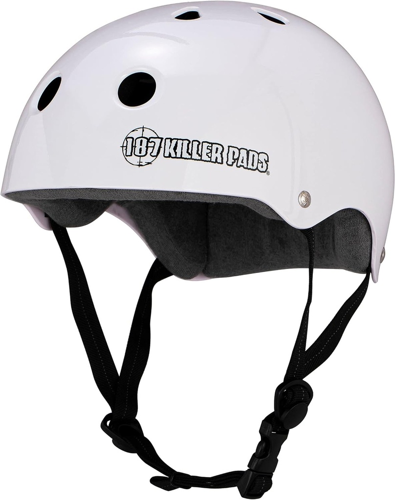 187 PRO SKATE HELMET  W/ SWEATSAVER LINER WHITE GLOSS S