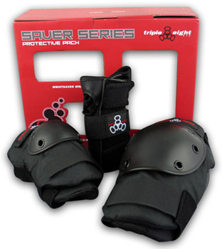 TRIPLE 8 SAVER SERIES 3 PACK PADS  BLACK S