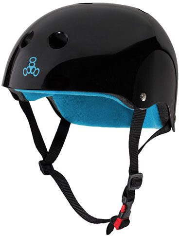 TRIPLE 8 HELMET CERTIFIED SWEATSAVER BLACK GLOSSY XS/S